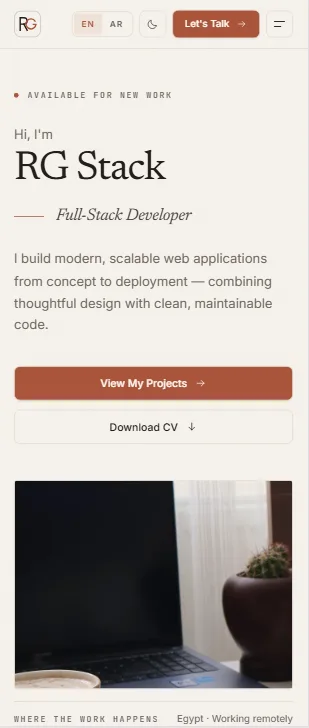 RG Stack Portfolio — Mobile